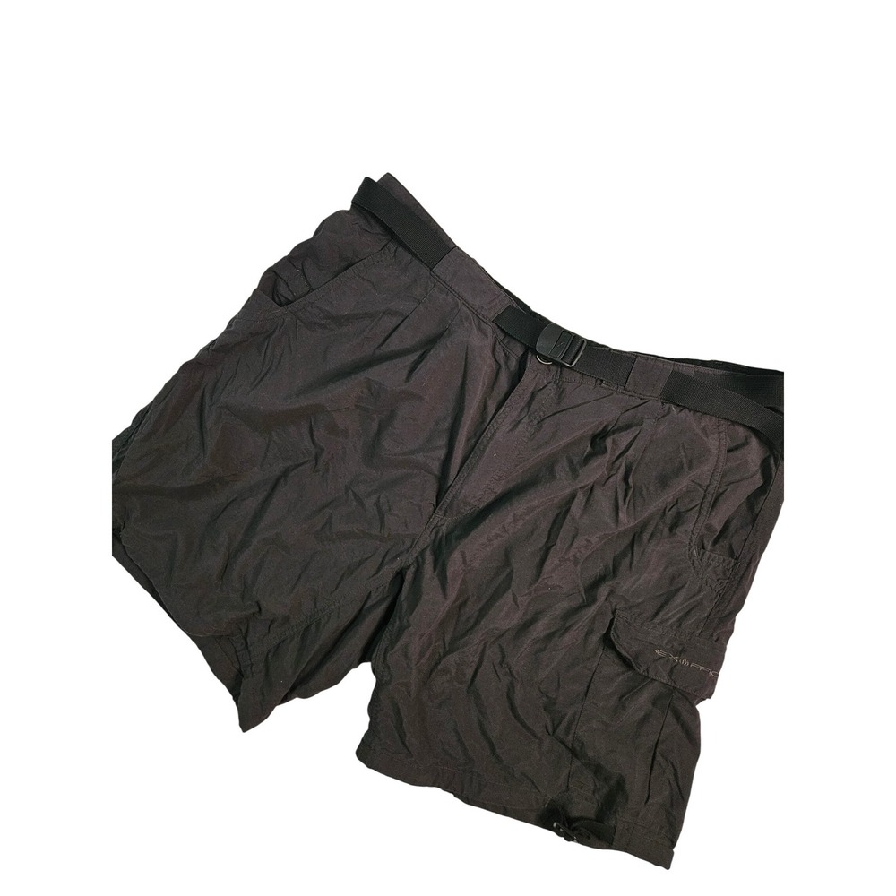 ExOfficio Nylon Hiking Travel Shorts Cargo Belted Gorpcore Mens Large Black
